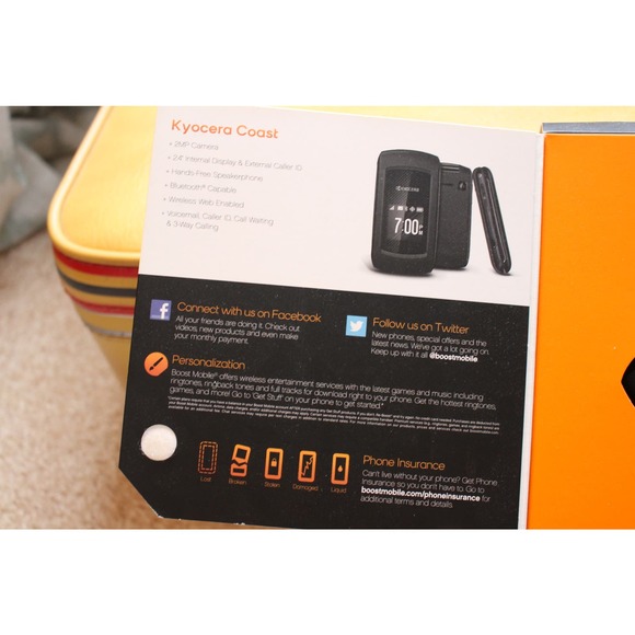 Boost Mobile Kyocera Coast KYS2151ABB Black Flip Cellular Phone Never used - Picture 6 of 7